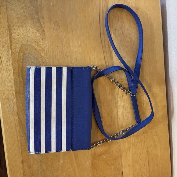 Kate Spade Fairmont Square Blue and White Crossbody Mini Wallet Purse - Picture 2 of 12